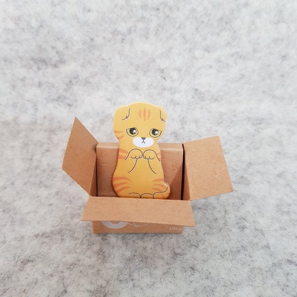 Haftnotizen - Katze im Karton